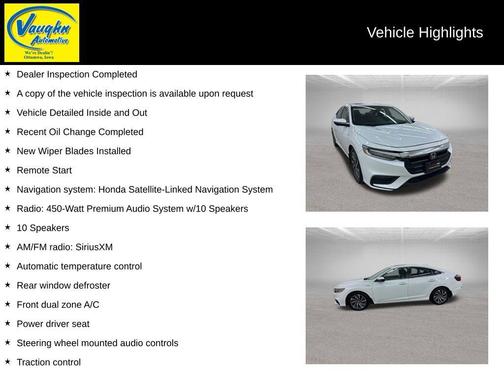 Platinum White Pearl 2022 Honda Insight Touring