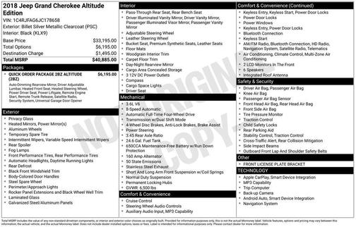 2018 Jeep Grand Cherokee Altitude