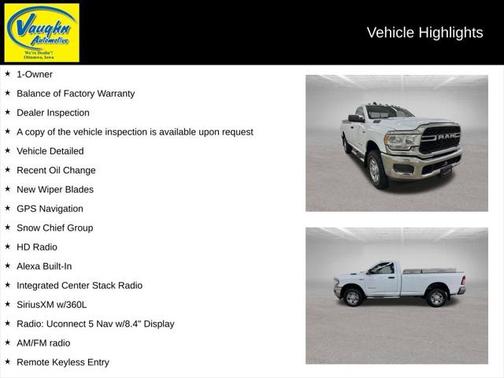 2022 RAM 2500 Tradesman Regular Cab 4x4 8' Box
