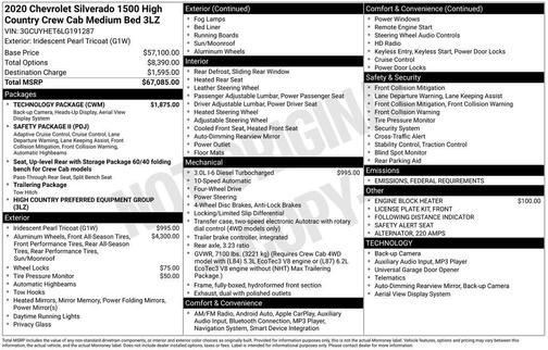 2020 Chevrolet Silverado 1500 High Country