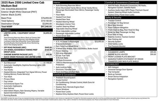 2025 RAM 2500 Limited Crew Cab 4x4 6'4' Box