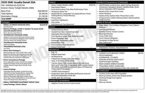 2020 GMC Acadia Denali