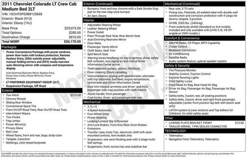 Black 2011 Chevrolet Colorado 2LT