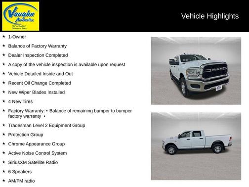 Bright White Clearcoat 2024 RAM 2500 Tradesman Crew Cab 4x4 6'4' Box