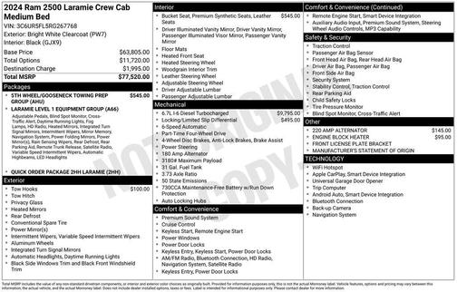 2024 RAM 2500 Laramie Crew Cab 4x4 6'4' Box