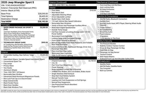 2020 Jeep Wrangler Sport S