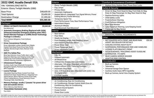2022 GMC Acadia Denali
