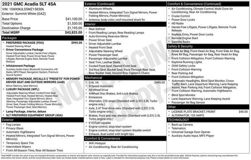 2021 GMC Acadia AWD SLT