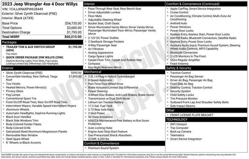 Silver Zynith Clearcoat 2023 Jeep Wrangler 4xe Willys