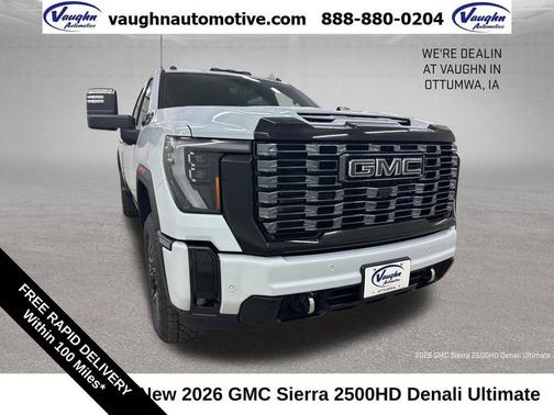 Glacier White Tricoat 2026 GMC Sierra 2500 Denali Ultimate