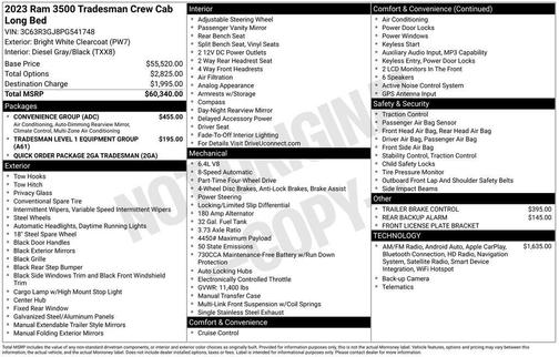 2023 RAM 3500 Tradesman Crew Cab 4x4 8' Box