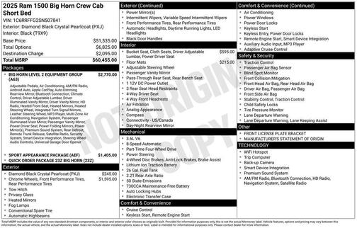 2025 RAM 1500 Big Horn/Lone Star