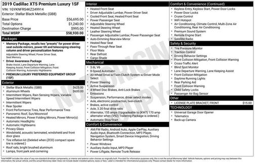 2019 Cadillac XT5 Premium Luxury