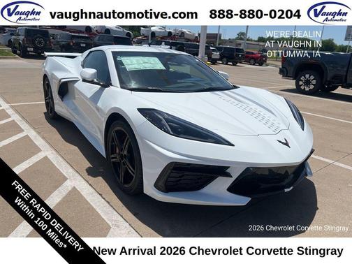 Arctic White 2026 Chevrolet Corvette Stingray w/3LT
