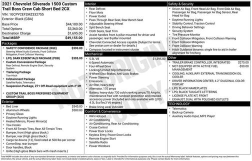 2021 Chevrolet Silverado 1500 Custom Trail Boss