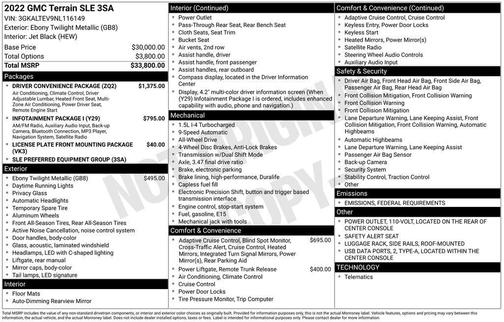 2022 GMC Terrain SLE