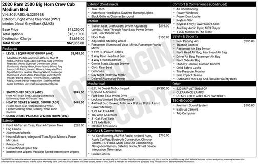 2020 RAM 2500 Big Horn Crew Cab 4X4 6'4' Box