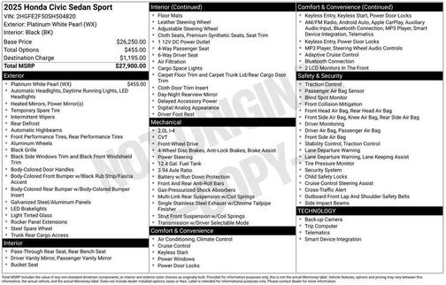 2025 Honda Civic Sport