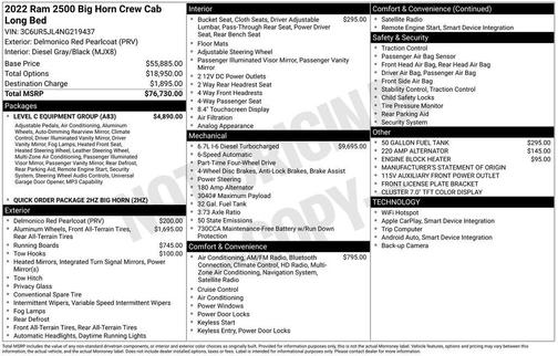 2022 RAM 2500 Big Horn Crew Cab 4x4 8' Box