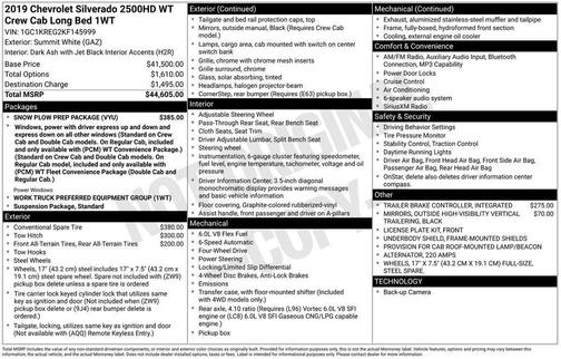 2019 Chevrolet Silverado 2500 WT
