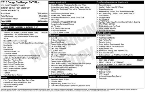 2015 Dodge Challenger SXT Plus