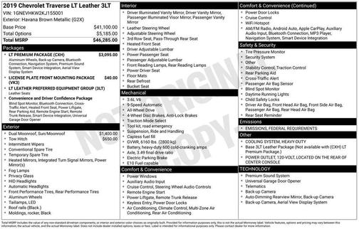 2019 Chevrolet Traverse LT Leather