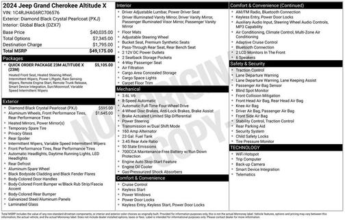 Diamond Black Crystal Pearlcoat 2024 Jeep Grand Cherokee Altitude