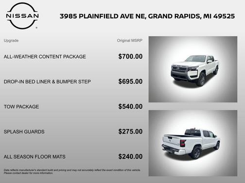 Glacier White 2026 Nissan Frontier SV