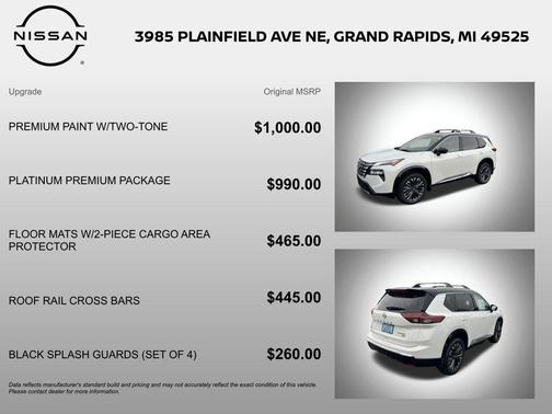 Everest White Pearl/Super Black 2026 Nissan Rogue Platinum