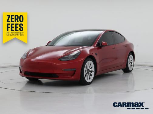 Red 2022 Tesla Model 3