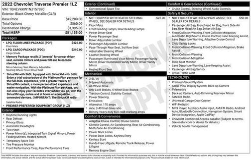 Black Cherry Metallic 2022 Chevrolet Traverse Premier