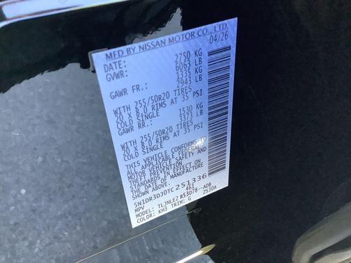 Super Black 2026 Nissan Pathfinder Platinum