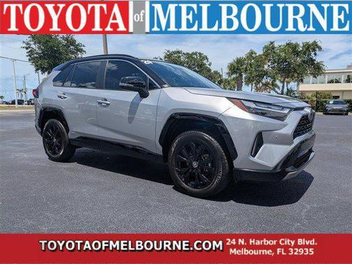 Silver Sky Metallic/Midnight Black Metallic 2024 Toyota RAV4 Hybrid SE