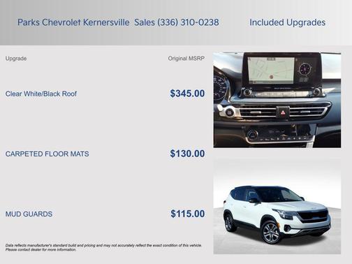 Clear White/Black Roof 2022 Kia Seltos S