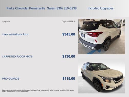 Clear White/Black Roof 2022 Kia Seltos S