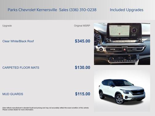 Clear White/Black Roof 2022 Kia Seltos S