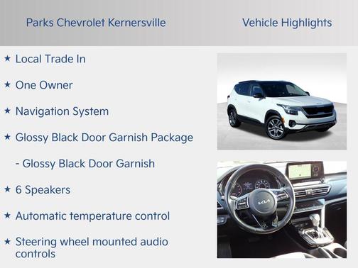 Clear White/Black Roof 2022 Kia Seltos S