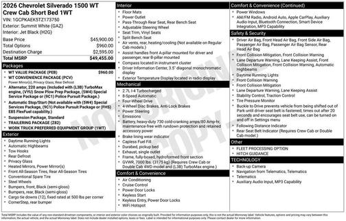 2026 Chevrolet Silverado 1500 WT