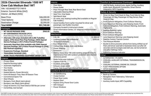 2026 Chevrolet Silverado 1500 WT