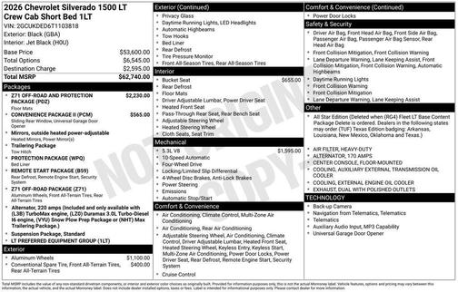 2026 Chevrolet Silverado 1500 LT