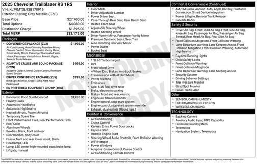 2025 Chevrolet Trailblazer RS