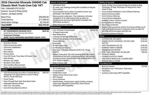 2026 Chevrolet Silverado 3500 WT