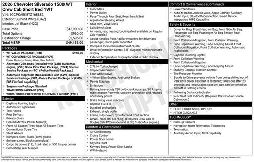 2026 Chevrolet Silverado 1500 WT