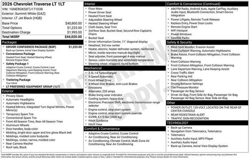 2026 Chevrolet Traverse LT