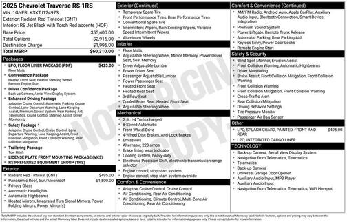 2026 Chevrolet Traverse RS
