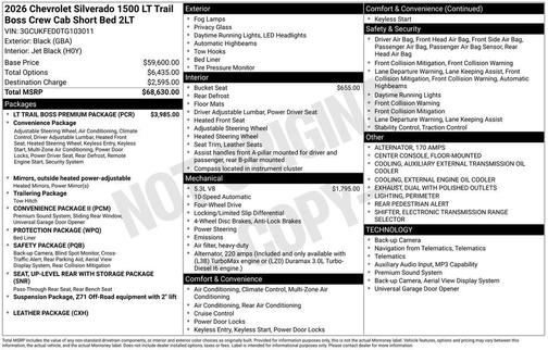 2026 Chevrolet Silverado 1500 LT Trail Boss