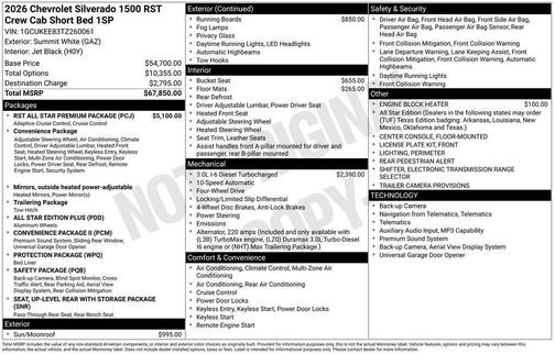 Summit White 2026 Chevrolet Silverado 1500 RST