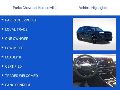 Mosaic Black Metallic 2024 Chevrolet Traverse RS