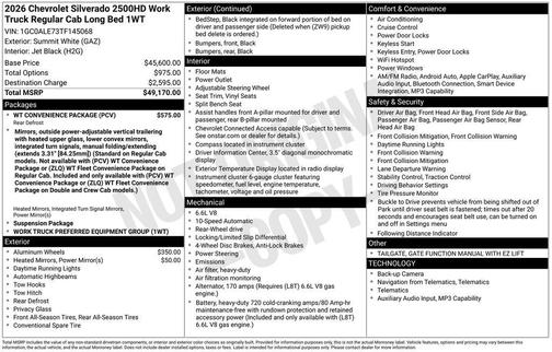 2026 Chevrolet Silverado 2500 WT