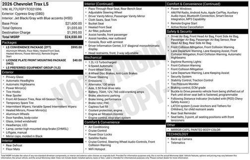 2026 Chevrolet Trax LS